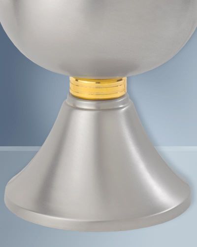 Ziborium Messing versilbert 12 cm Ø, 16,5 cm hoch