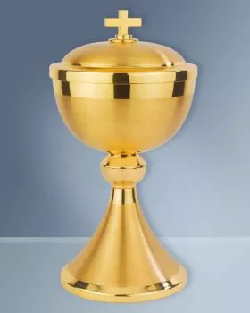 Ziborium messing vergoldet 23 cm hoch, 12 cm Ø