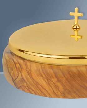 Ziborium 16 cm Ø  Olivenholz für ca. 250 Hostien