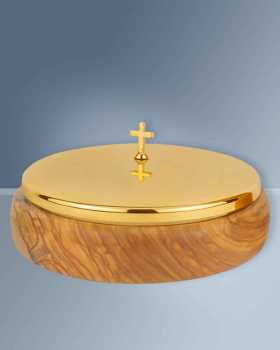 Ziborium 16 cm Ø  Olivenholz für ca. 250 Hostien