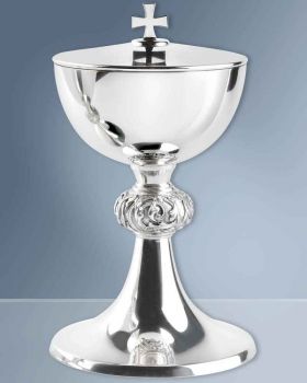 Ziborium Messing versilbert 18 cm hoch