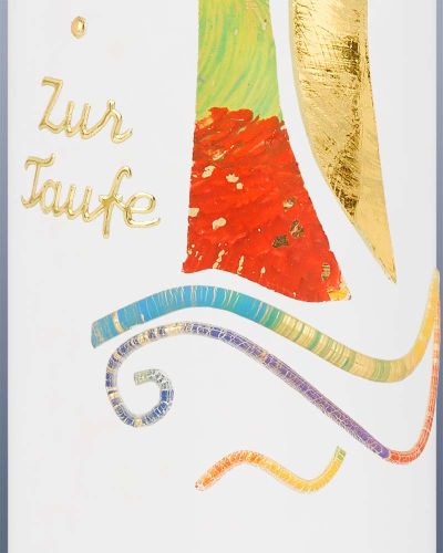 Taufkerze Schutzengel 265x50 mm Flügel gold