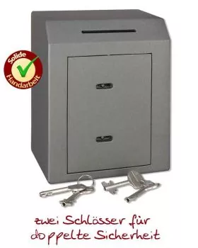 Opferstock zwei Schlösser 16x19,5x12cm Eckeinwurf