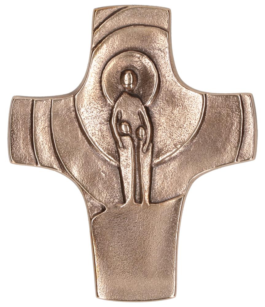 Wandkreuz Abendmahl 10cm Bronzekreuz Kommunionkreuz