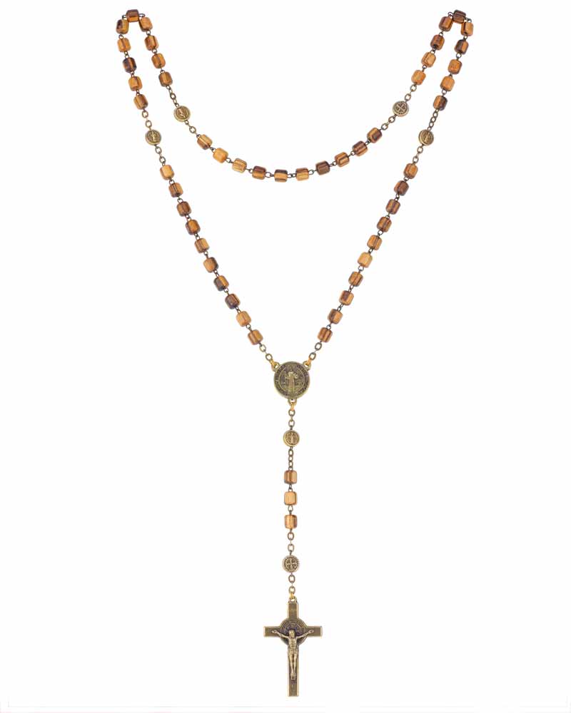 Kaufe Heiliger Benedikt Rosenkranz Halskette Kreuz katholisches