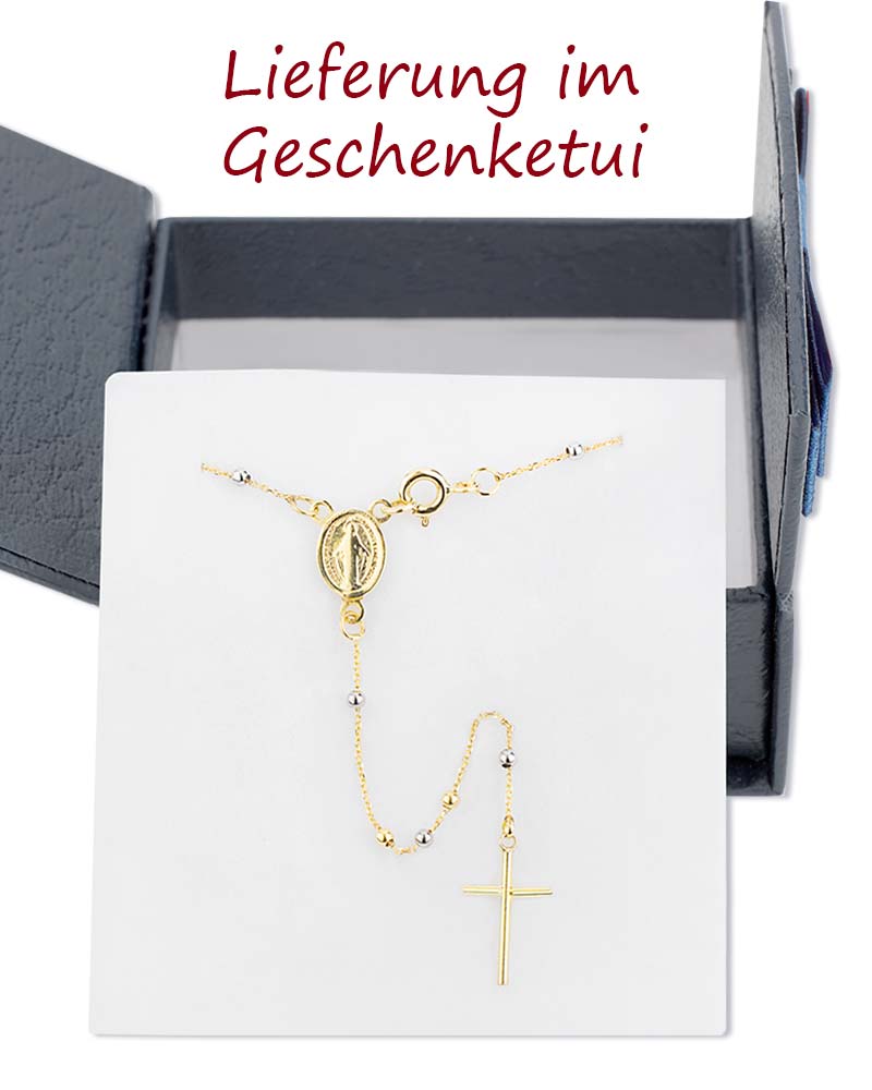 18k Lange Rosenkranz Kette Halskette,Zierliche Gold filled Winzige