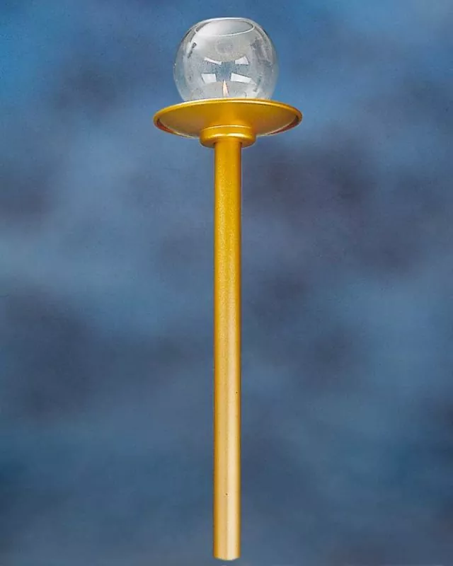 Flambeaux mit Glas 50 cm Aluminium gold eloxiert