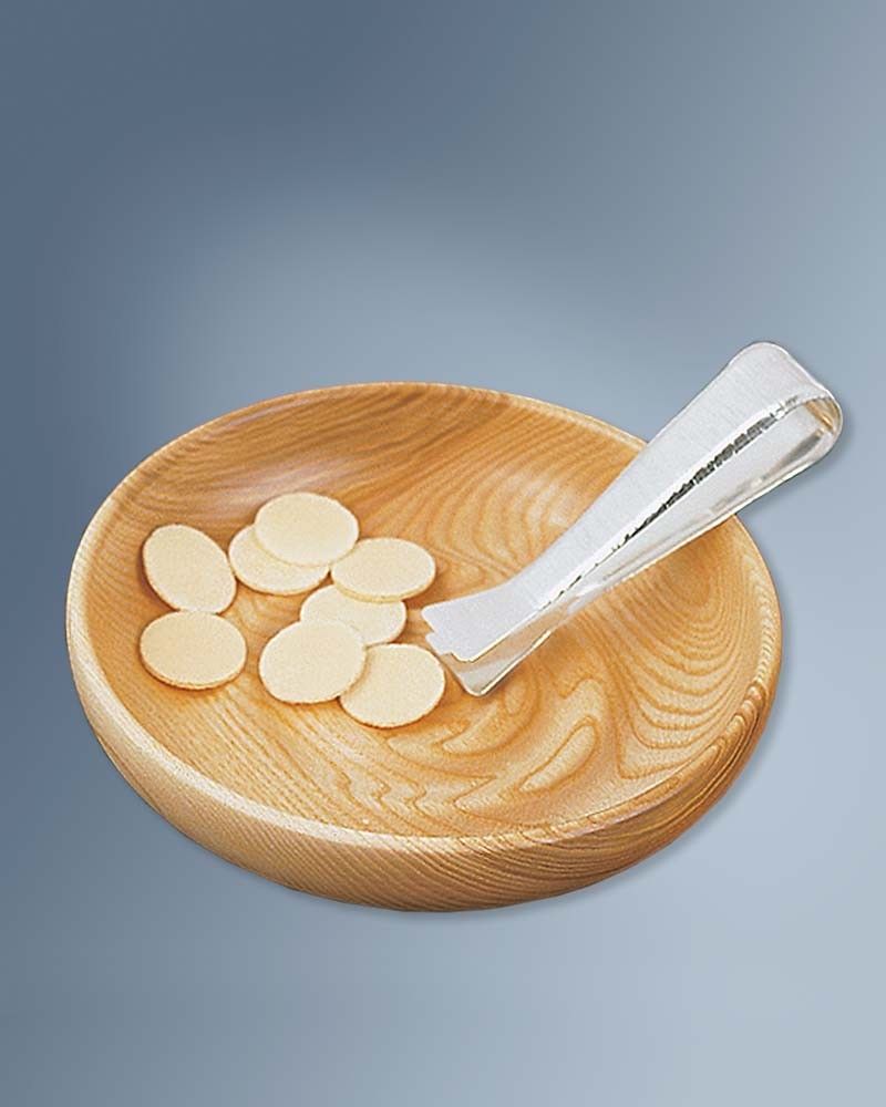 Hostienzange breit, 13 cm gehämmert & versilbert
