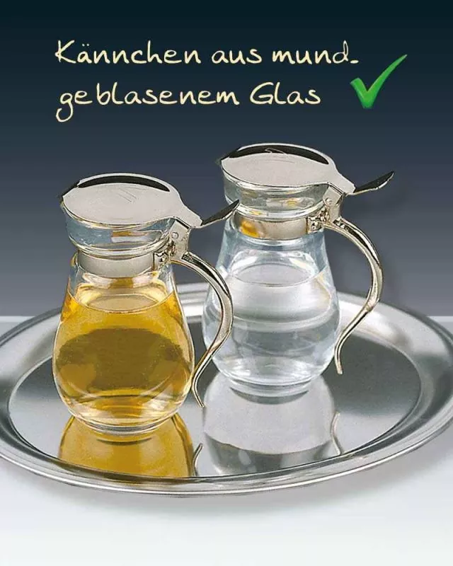 Messkännchengarnitur Glaskännchen mit Deckel 100 ml incl.Tablett