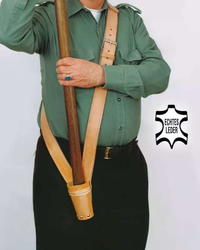Fahnentragegurt natur Leder extra lang, 90 - 110 cm