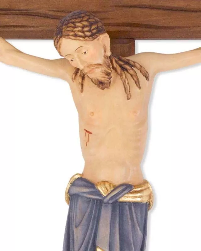 Wandkreuz Holz 29 cm Christus geschnitzt 13 cm