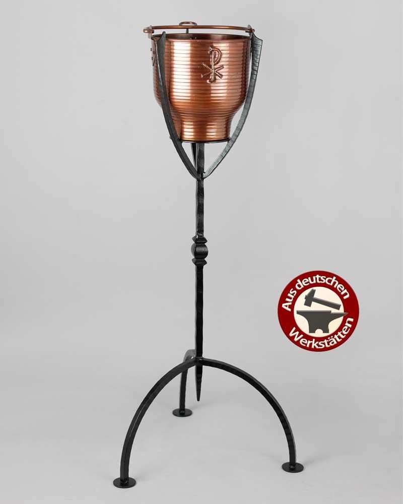 Weihwasserkessel Kupfer mit Ständer 80 cm hoch