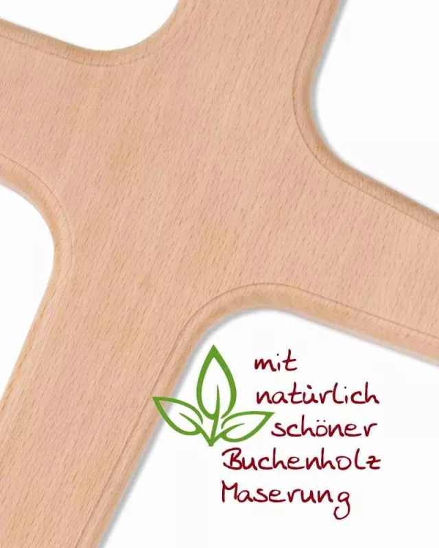 Wandkreuz Buchenholz natur 20 x 13,5 cm schlicht