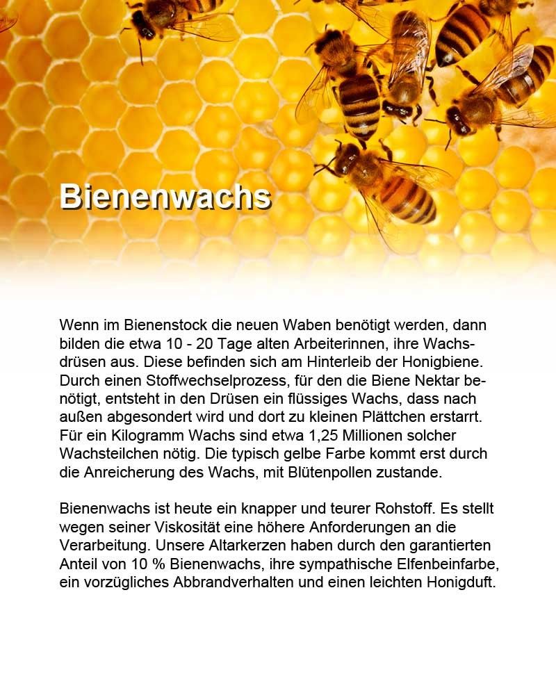 Altarkerze 600 x 40 mm 10 % Bienenwachs