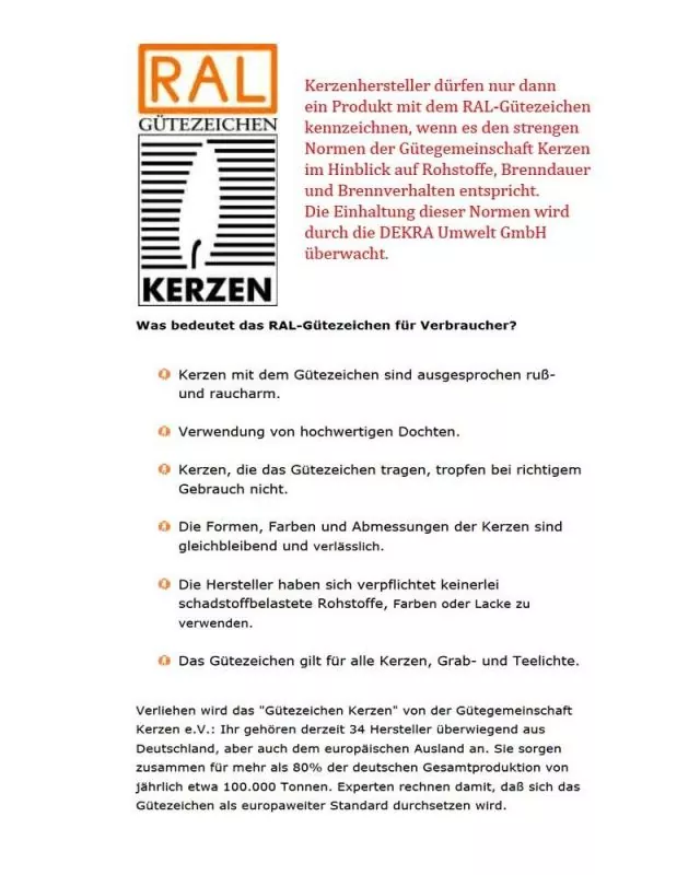 Flachkopfkerze Paraffin klein weiß 120 x 40 mm RAL Flachkopfkerze Paraffin klein weiß 120 x 40 mm RAL