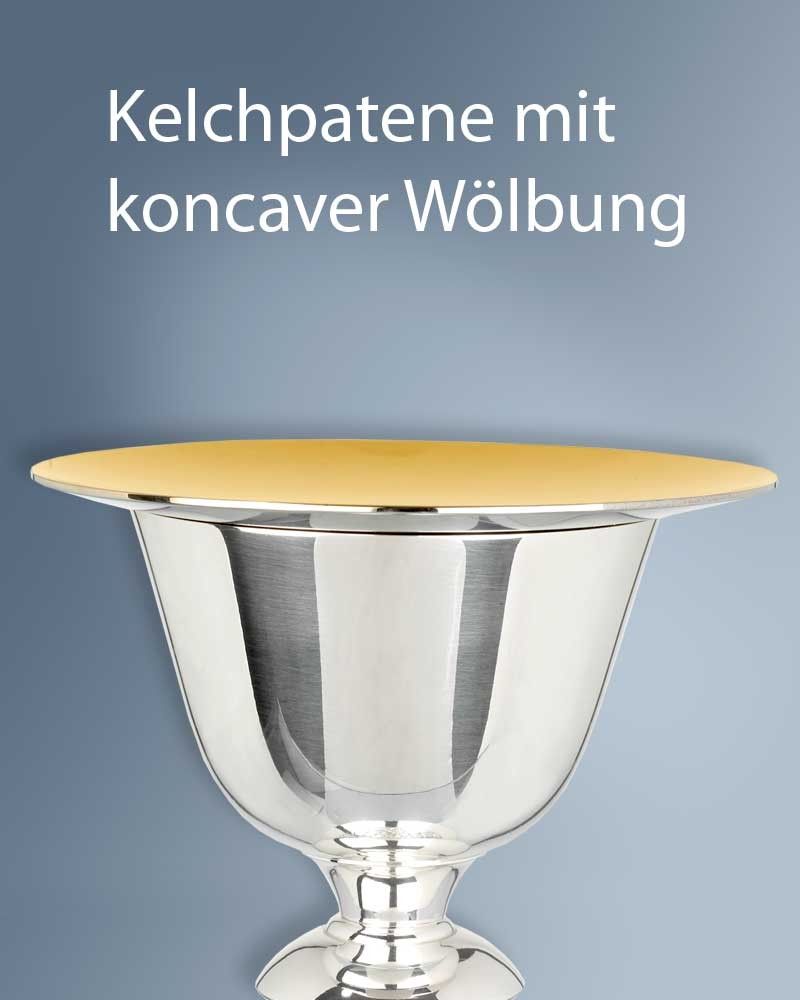 Kelchpatene 14,5 cm Ø  aus Edelstahl innen vergoldet