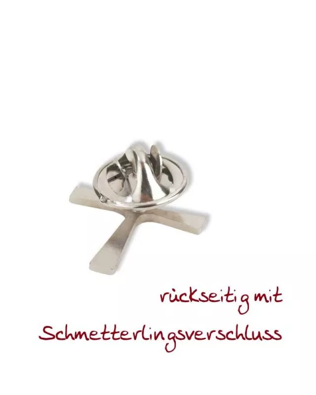 Anstecknadel Kreuz 925 Sterling Silber, mit Verschluß