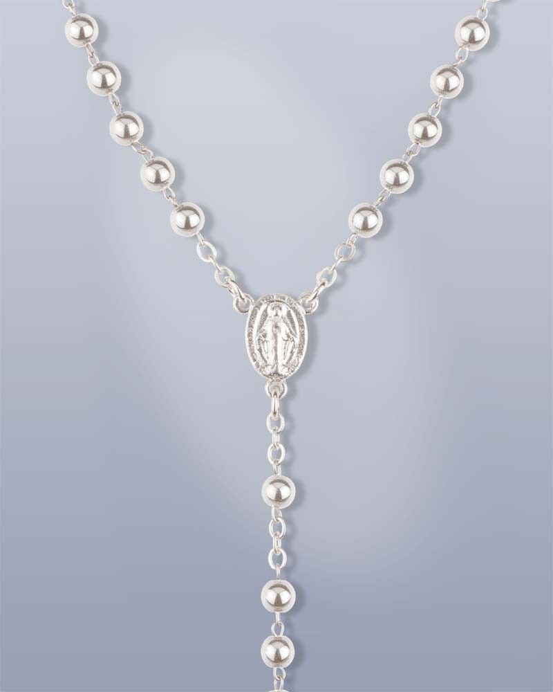 Rosenkranz, echt Silber, kleine Perle mit 5 mm Ø