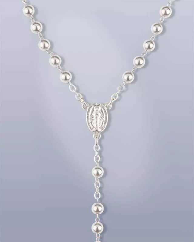 Rosenkranz, echt Silber, kleine Perle mit 5 mm Ø