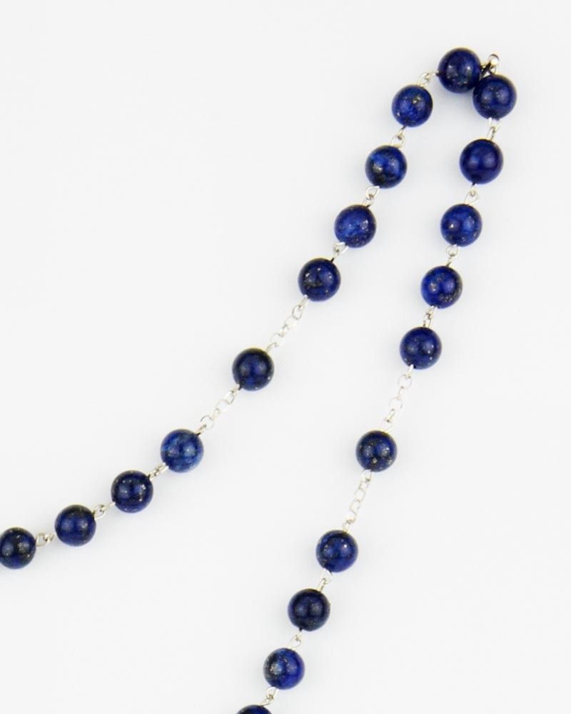 Rosenkranz Sterling Silber 925 Lapislazuli Perlen 6 mm Ø
