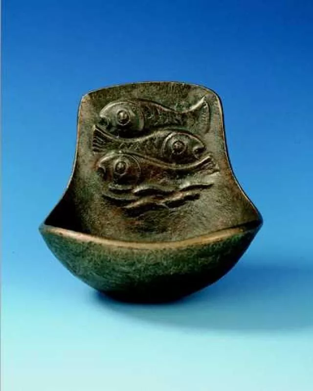 Weihwasser-Wandkessel Bronze, "Fische"