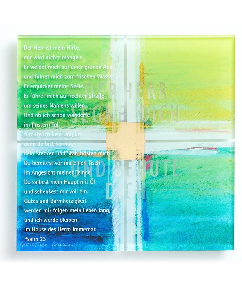 Acrylglastafel Psalm 23 "Der Herr segne dich" 15x15 cm
