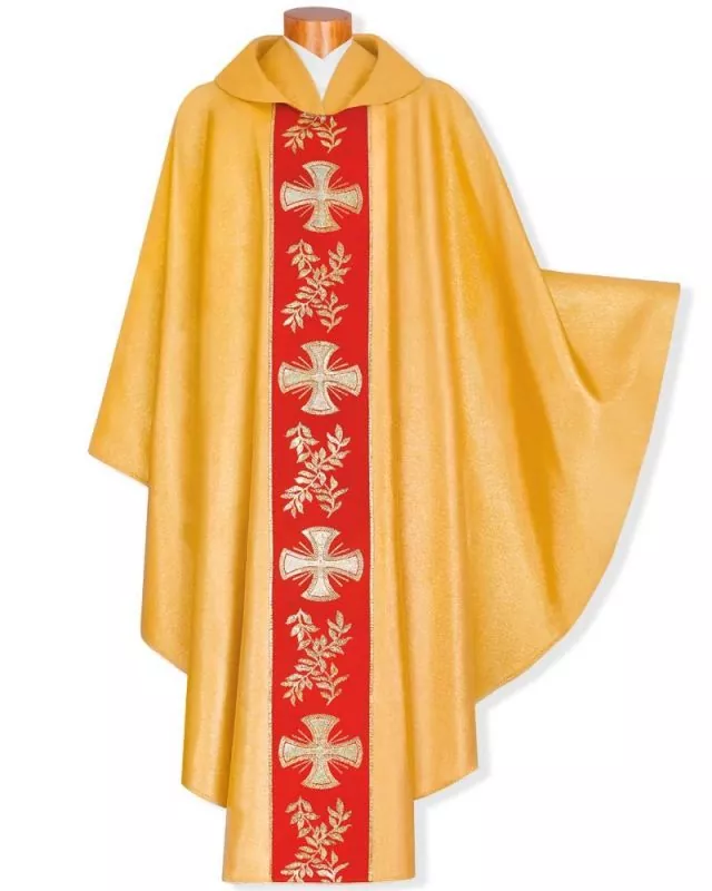 Nikolaus - Kasel gold Kreuzsymbol & Olivenzweig