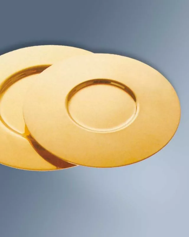 Kelchpatene vergoldet 14 cm Ø, flache Form