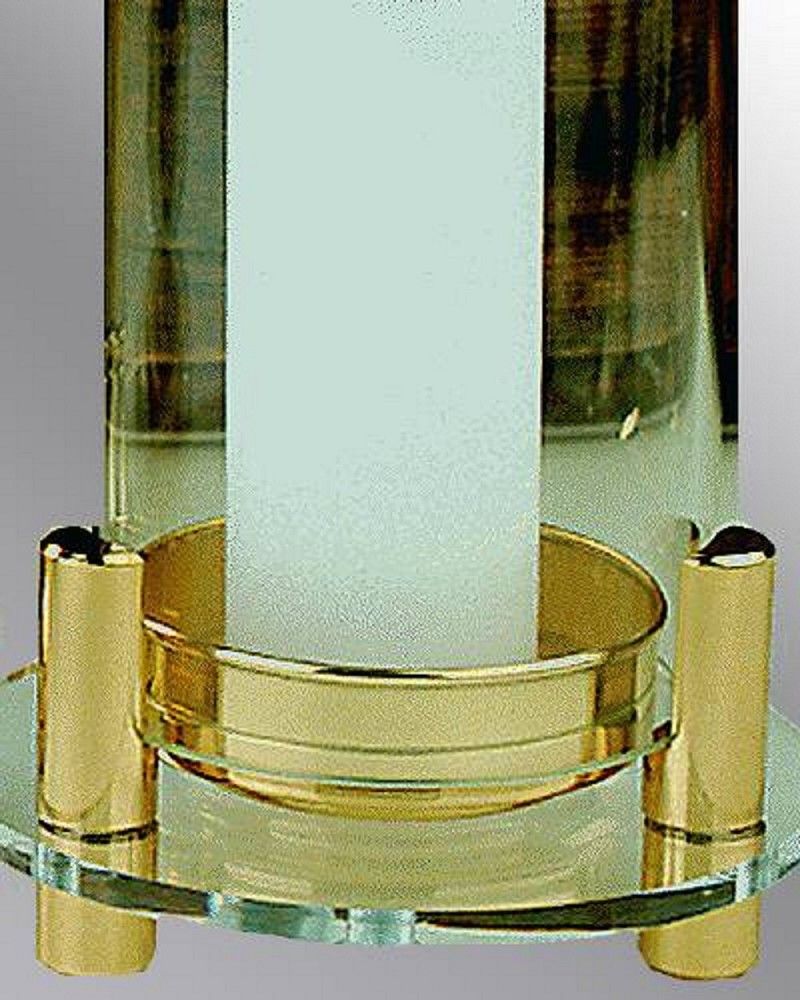 Windlicht aus Messing poliert mit Glaszylinder 20 cm