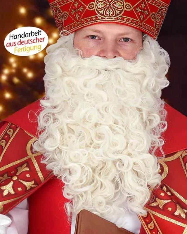 Nikolaus - Bart naturfarbig aus deutscher Fertigung