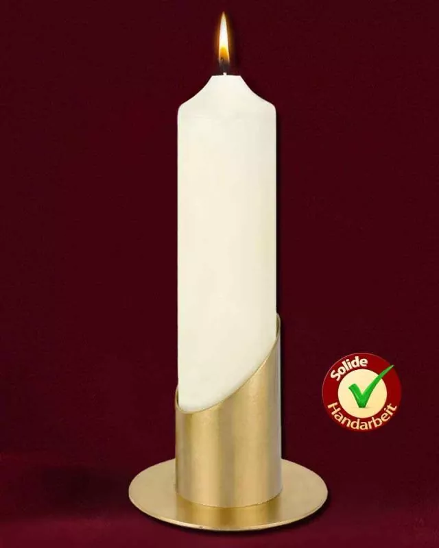 Kerzenleuchter Messing matt für Kerzen mit 40 mm Ø