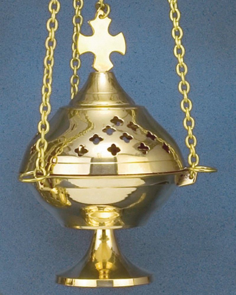 Räuchergefäß orientalisch Messing poliert 15 cm