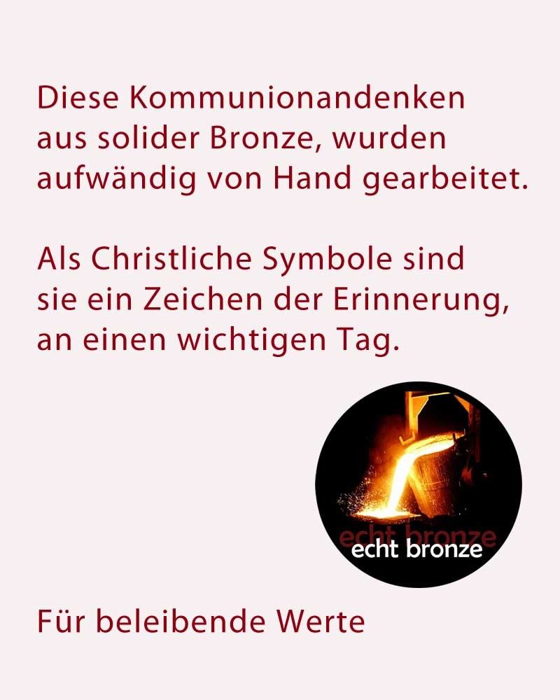 Kommunionkreuz Guter Hirte Bronze 7,5 x 9,5 cm