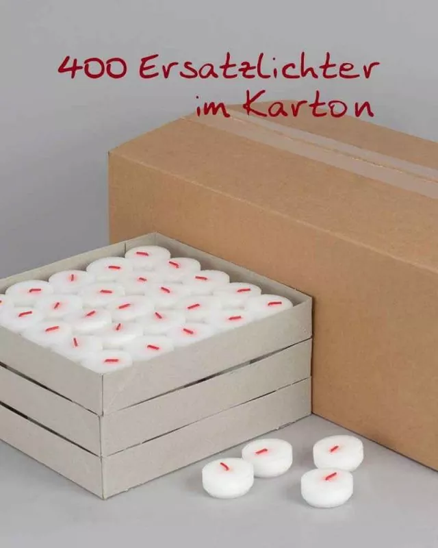 400 Ersatzkerzen 47 mm Ø für Opferlichter 9 Stunden