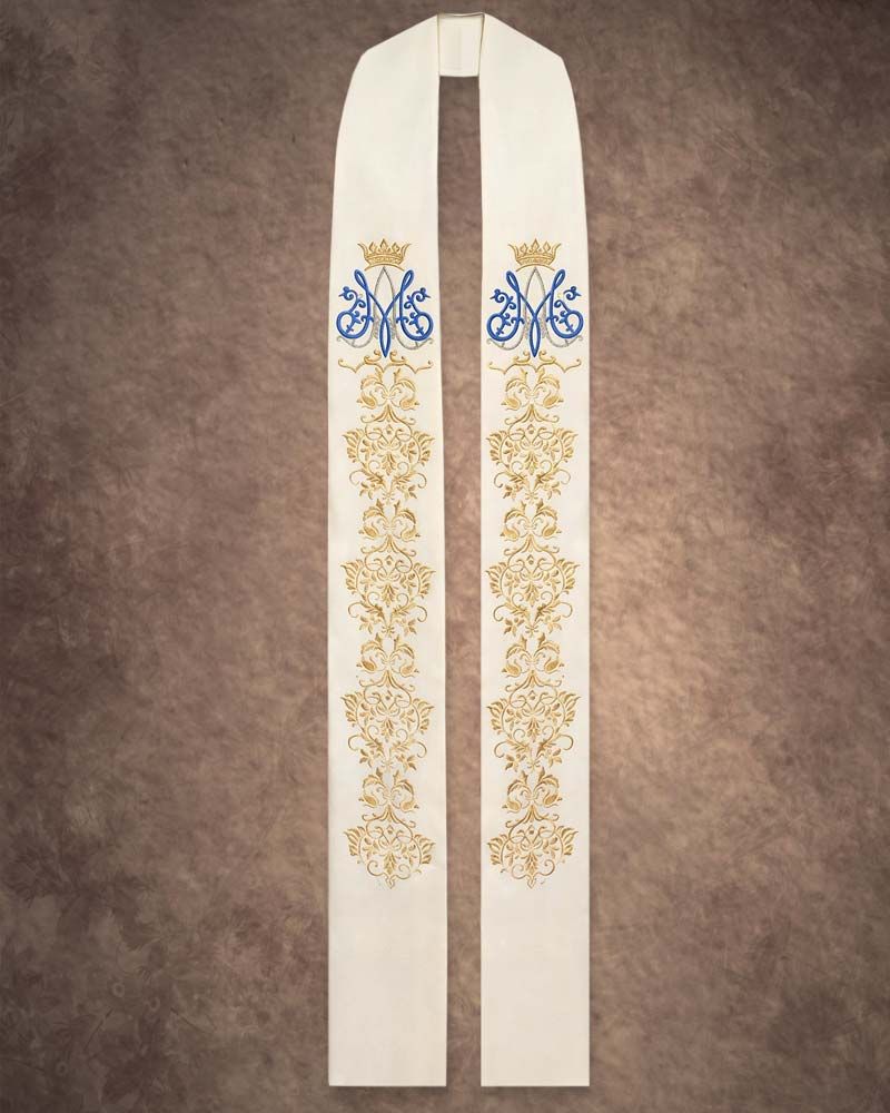 Marienstola mit gestickten Mariensymbolen 130 cm