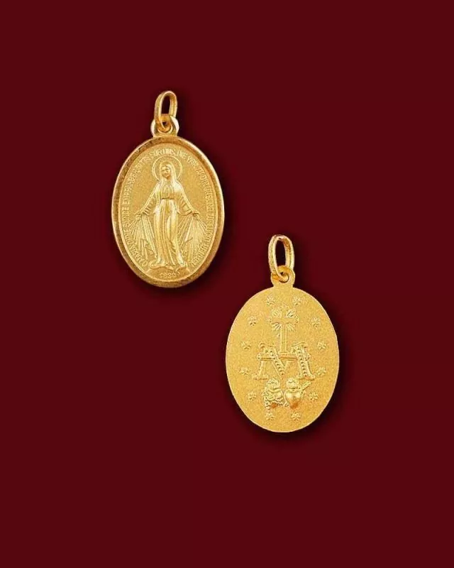 Wundertätige Medaille 18 mm Schutzmedaille Gold Double