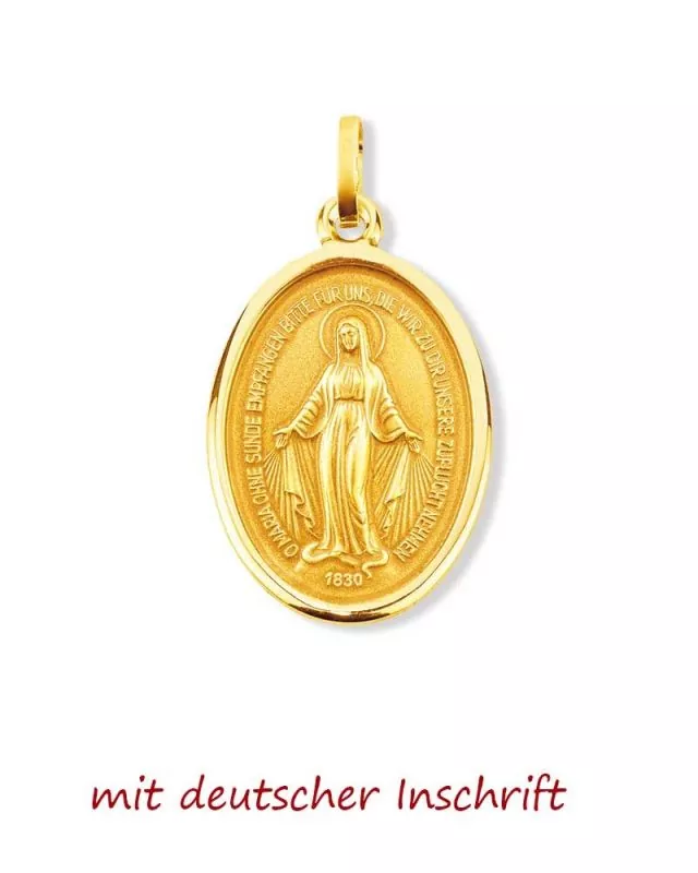 Wunderbare Medaille 14 mm Marienmedaille 18ct Gold 750 Wunderbare Medaille 14 mm Marienmedaille 18ct Gold 750