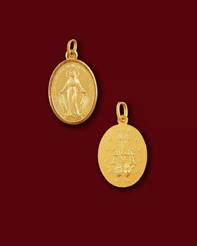 Wunderbare Medaille 14 mm Marienmedaille 18ct Gold 750 Wunderbare Medaille 14 mm Marienmedaille 18ct Gold 750
