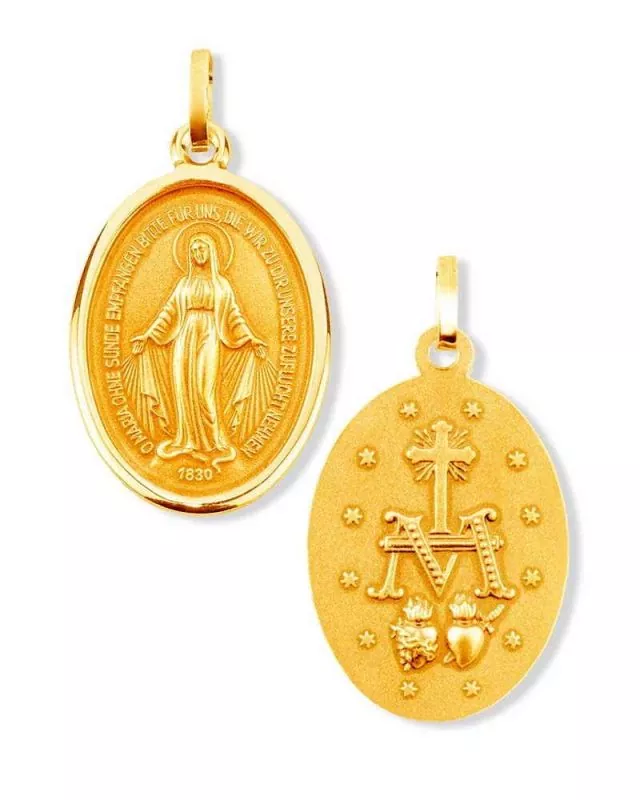 Wunderbare Medaille 14 mm 14ct. Gold 585 Marienmedaille Wunderbare Medaille 14 mm 14ct. Gold 585 Marienmedaille