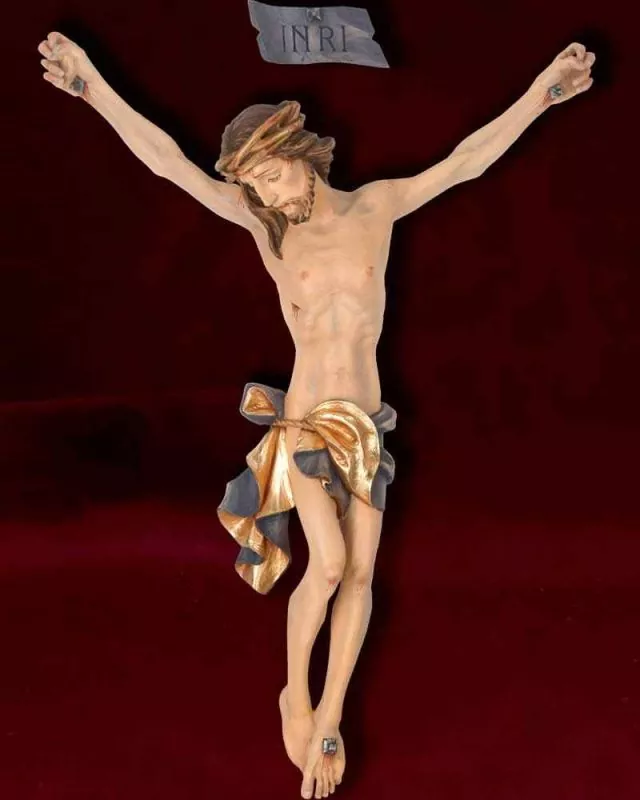 Christuskorpus mit INRI Fiberglas coloriert 90 cm - Aussen