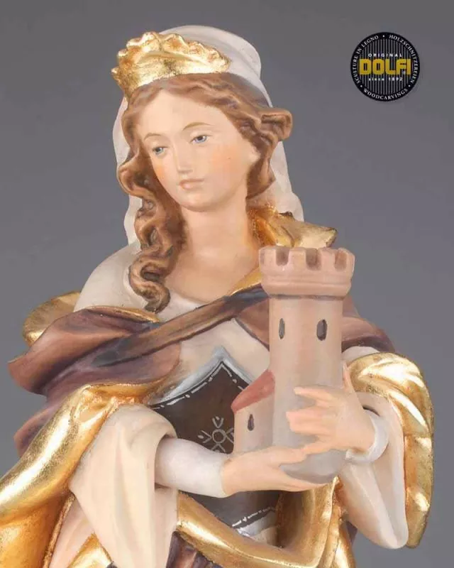 Heilige Barbara 30 cm Figur holzgeschnitzt & handbemalt
