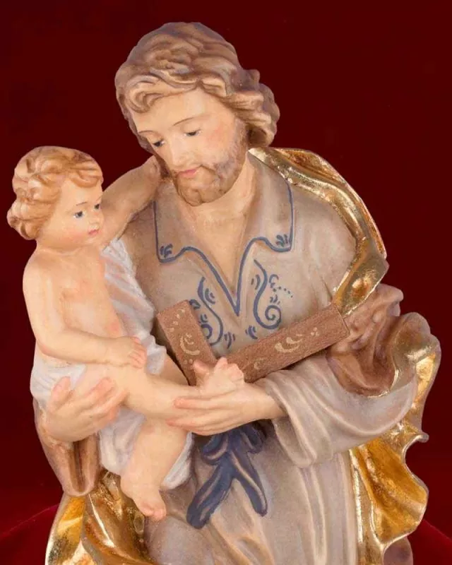 Heiliger Josef mit Kind Figur 40 cm holzgeschnitzt