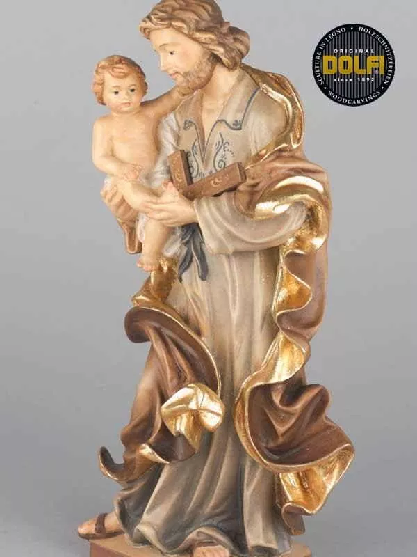 Heiliger Josef mit Kind Figur 40 cm holzgeschnitzt