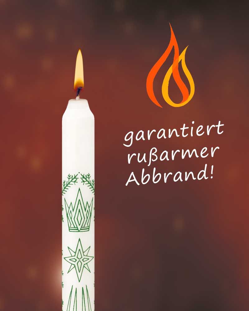 50 Weihnachtskerzen 190 x 16 mm, elfenbein