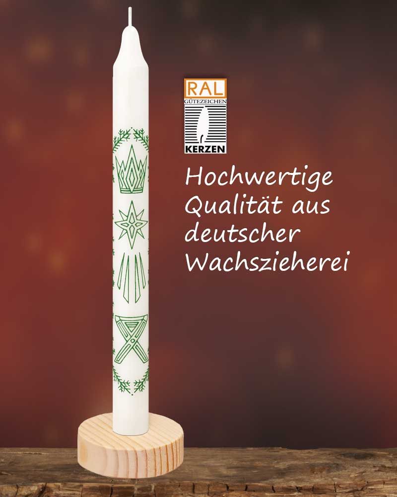 50 Weihnachtskerzen 190 x 16 mm, elfenbein