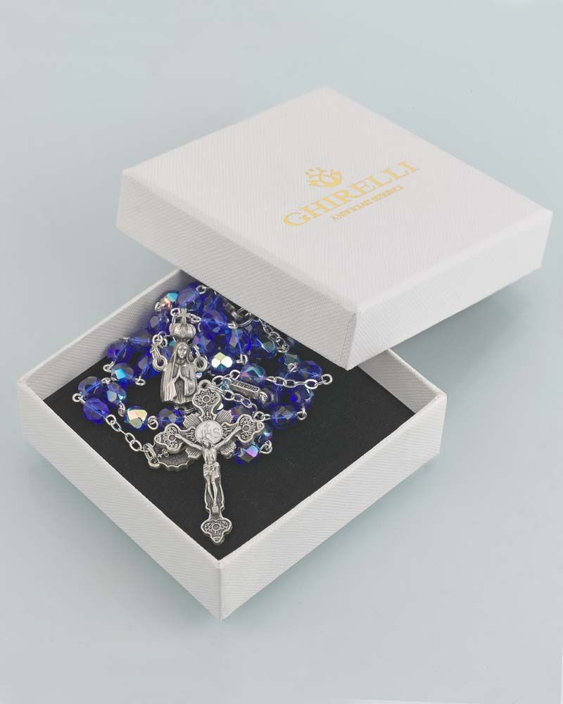 Rosenkranz Fatima bohemian Glasperlen 7 mm Ø