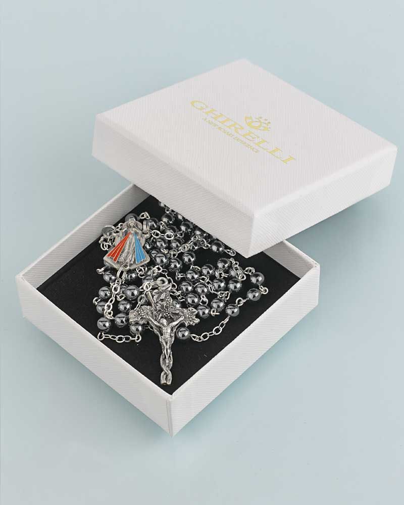 Ghirelli Rosenkranz Ampelos Hämatit Perlen 58 cm lang