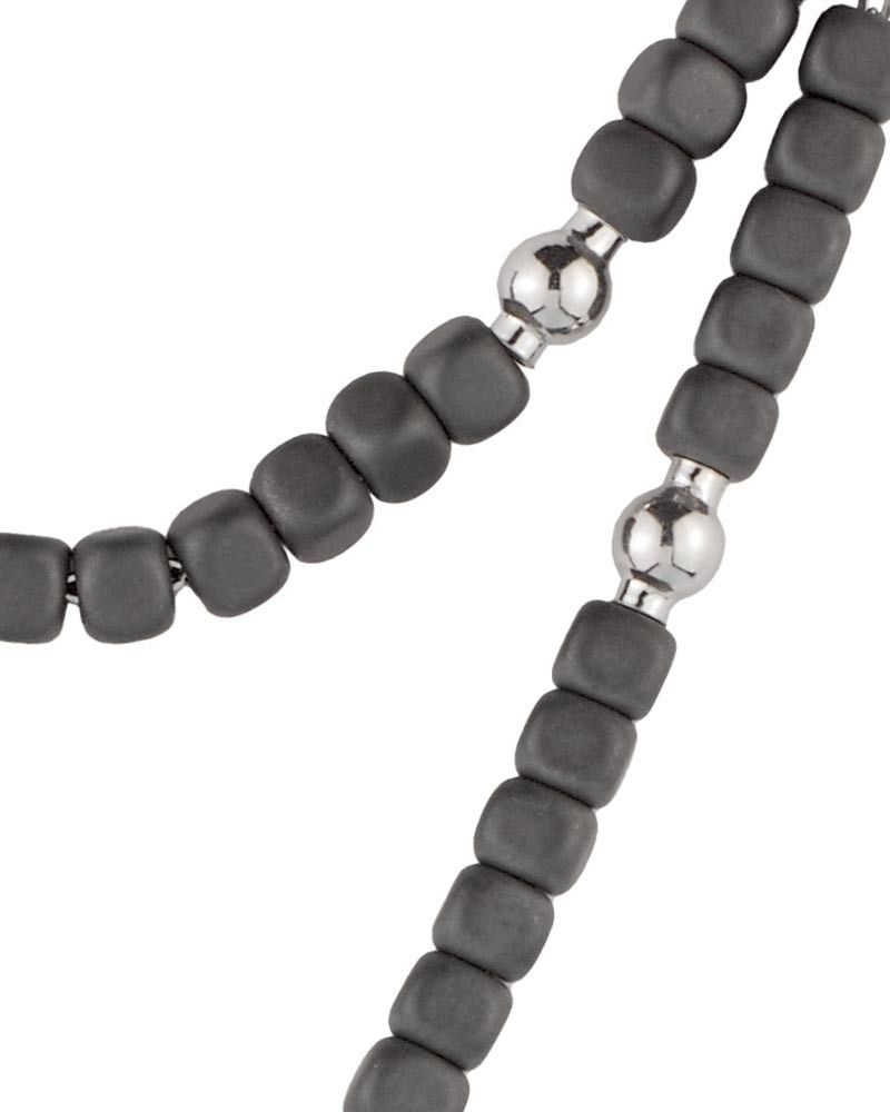 Rosalet viereckige Hämatitperlen matt, Sterling silber