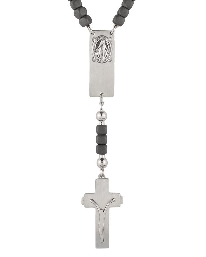 Rosalet viereckige Hämatitperlen matt, Sterling silber