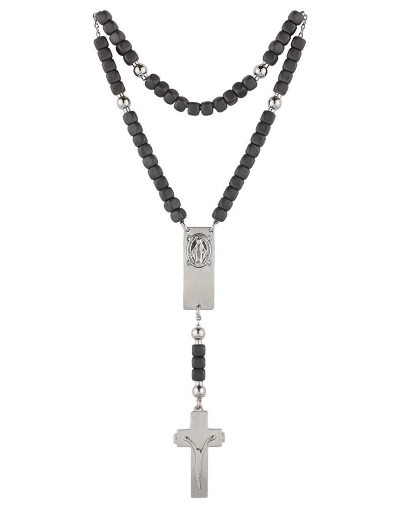 Rosalet viereckige Hämatitperlen matt, Sterling silber